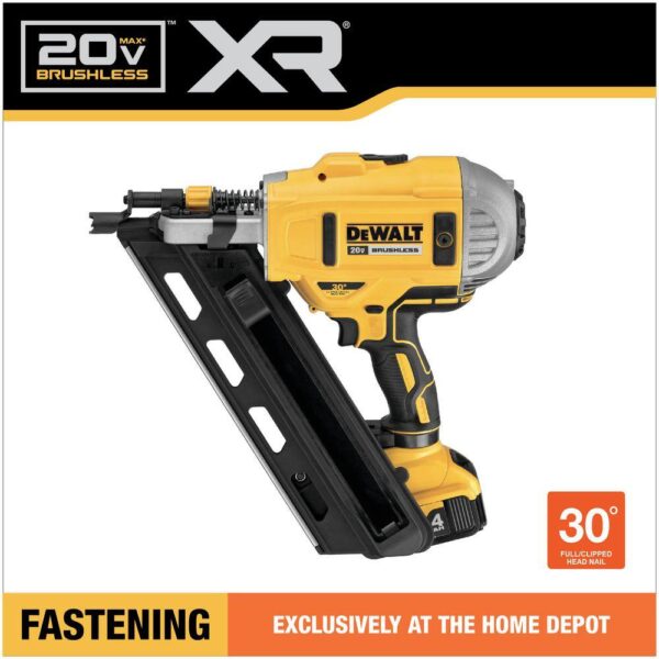 DCN692M1 20V MAX XR Lithium-Ion Cordless Brushless 2-Speed 30° Paper Collated Framing Nailer with 4.0Ah Battery and Charger - Image 4