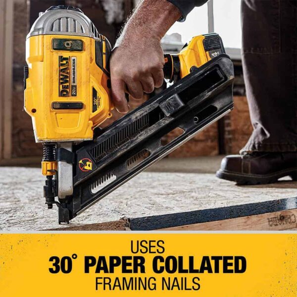 DCN692M1 20V MAX XR Lithium-Ion Cordless Brushless 2-Speed 30° Paper Collated Framing Nailer with 4.0Ah Battery and Charger - Image 8