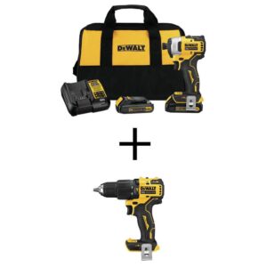 DCF809C2WCD709B ATOMIC 20V MAX Cordless Brushless Compact 1/4 in. Impact Driver Kit and ATOMIC Brushless Compact 1/2 in. Hammer Drill
