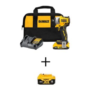 DCF809D1WDCB205 ATOMIC 20V MAX Lithium-Ion Brushless Cordless Compact 1/4 in. Impact Driver with 2Ah and 5Ah Batteries, Charger and Bag