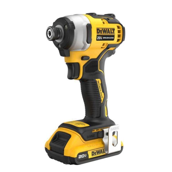 DCF809D1WDCB205 ATOMIC 20V MAX Lithium-Ion Brushless Cordless Compact 1/4 in. Impact Driver with 2Ah and 5Ah Batteries, Charger and Bag - Image 9