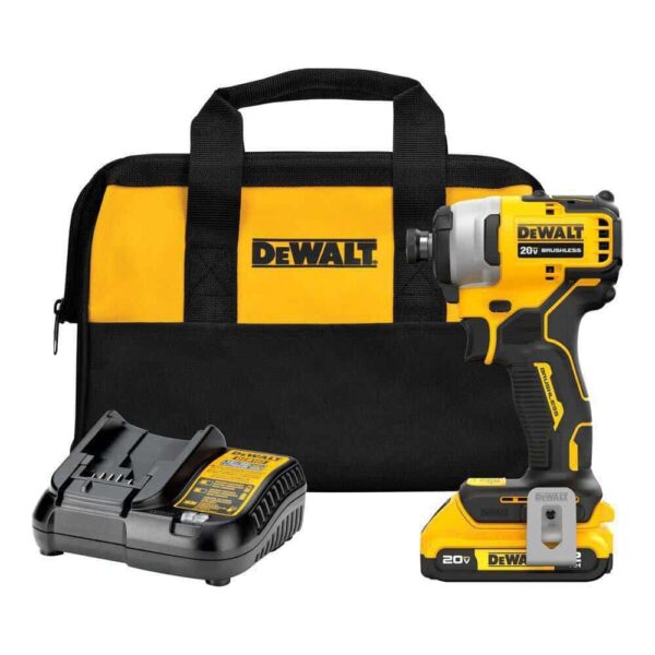 DCF809D1WDCB205 ATOMIC 20V MAX Lithium-Ion Brushless Cordless Compact 1/4 in. Impact Driver with 2Ah and 5Ah Batteries, Charger and Bag - Image 12