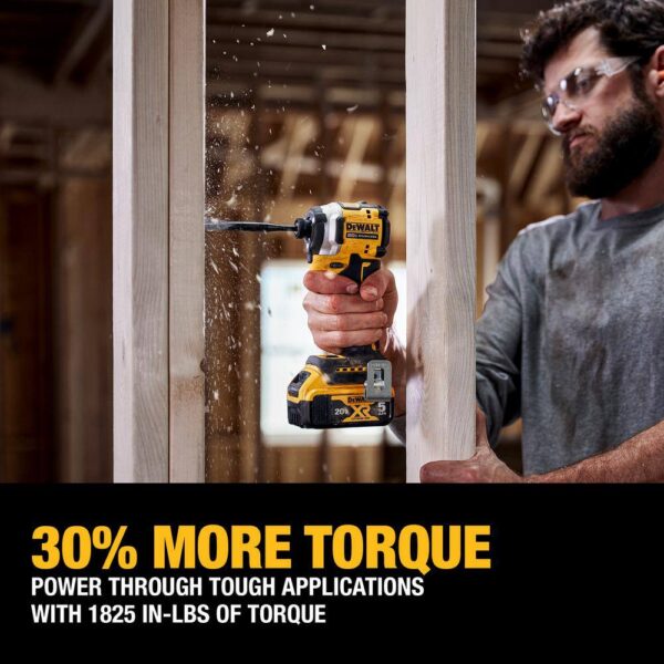DCF850BWDCB205 ATOMIC 20V MAX Cordless Brushless Compact 1/4 in. Impact Driver and 20V Lithium-Ion 5.0Ah Battery - Image 3