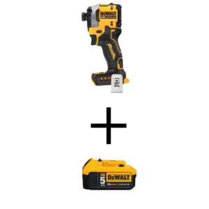 DCF850BWDCB205 ATOMIC 20V MAX Cordless Brushless Compact 1/4 in. Impact Driver and 20V Lithium-Ion 5.0Ah Battery