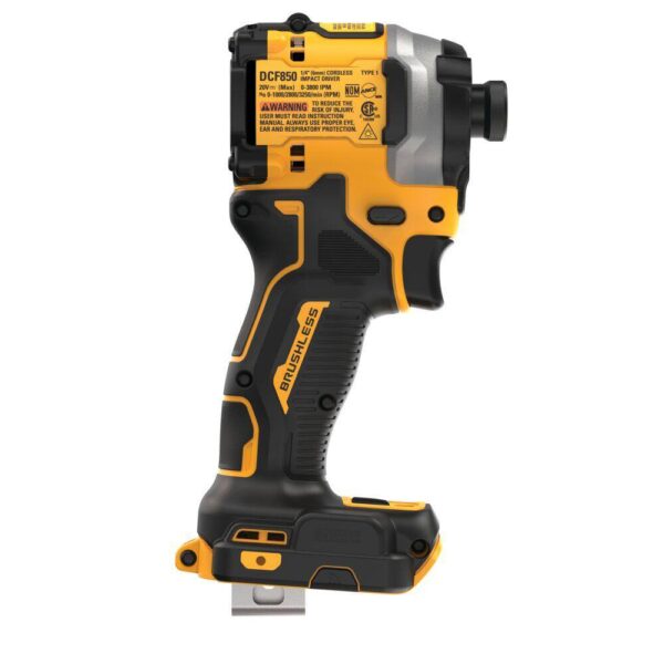 DCF850BWDCB205 ATOMIC 20V MAX Cordless Brushless Compact 1/4 in. Impact Driver and 20V Lithium-Ion 5.0Ah Battery - Image 8