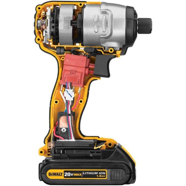 DCF885BW230C 20V MAX Cordless 1/4 in. Impact Driver with 20V 3.0Ah Battery and 12V to 20V MAX Charger - Image 3