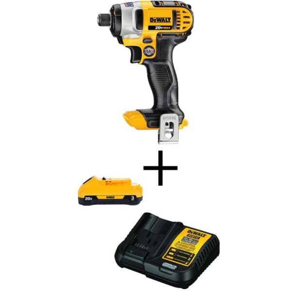 DCF885BW230C 20V MAX Cordless 1/4 in. Impact Driver with 20V 3.0Ah Battery and 12V to 20V MAX Charger