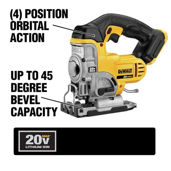 DCS331BW230C 20V MAX Cordless Jig Saw, (1) 20V MAX Compact Lithium-Ion 3.0Ah Battery, and 12V-20V MAX Charger - Image 2