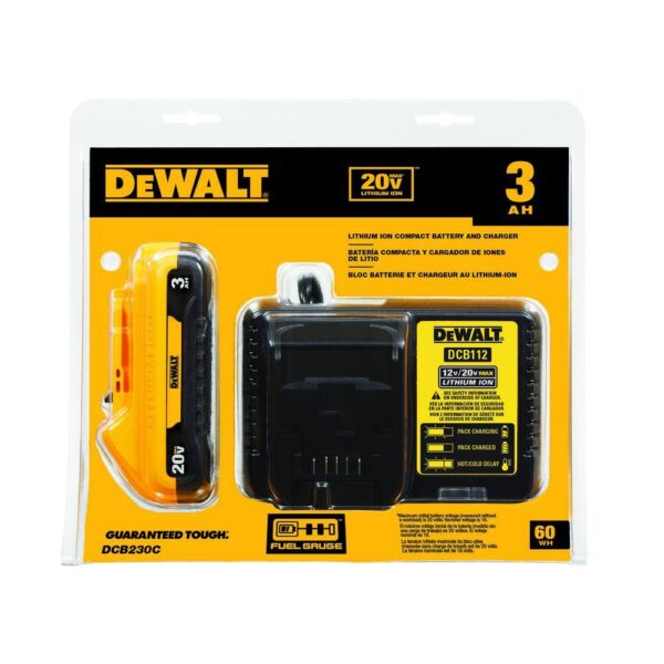 20V MAX XR Cordless Brushless Jigsaw, (1) 20V MAX Compact Lithium-Ion 3.0Ah Battery, and 12V-20V MAX Charger - Image 8