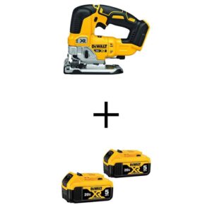 DCS334BWCB205-2 20V MAX XR Lithium-Ion Cordless Brushless Jigsaw with (2) 20V MAX XR Premium Lithium-Ion 5.0 Ah Battery Packs