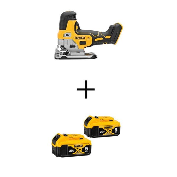 DCS335BWCB205-2 20V MAX XR Lithium-Ion Cordless Barrel Grip Jigsaw with (2) 20V MAX XR Premium Lithium-Ion 5.0Ah Battery Packs