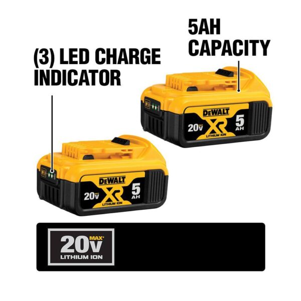 DCS335BWCB205-2 20V MAX XR Lithium-Ion Cordless Barrel Grip Jigsaw with (2) 20V MAX XR Premium Lithium-Ion 5.0Ah Battery Packs - Image 9
