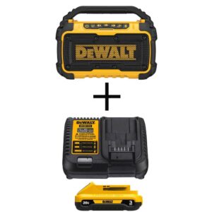 DCR010WDCB230C 20V MAX Bluetooth Speaker, (1) 20V MAX Compact Lithium-Ion 3.0Ah Battery, and 12V-20V MAX Charger