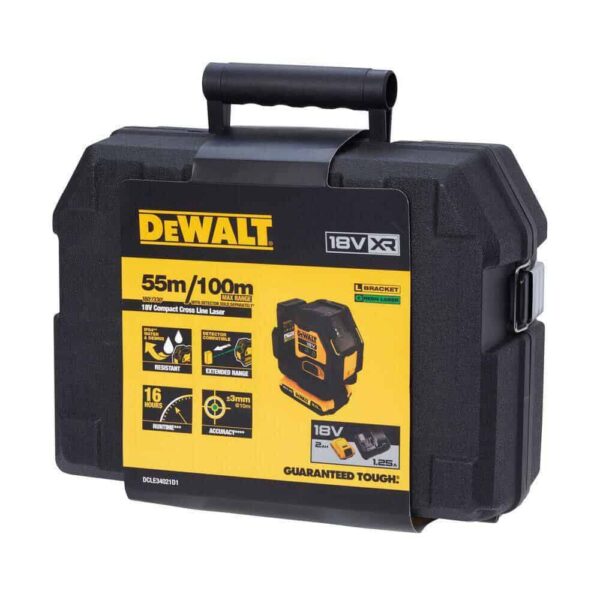 DCLE34021D1 20V MAX Lithium-Ion Cross Line Laser Level Kit with 2.0Ah Battery, Charger and Case - Image 2