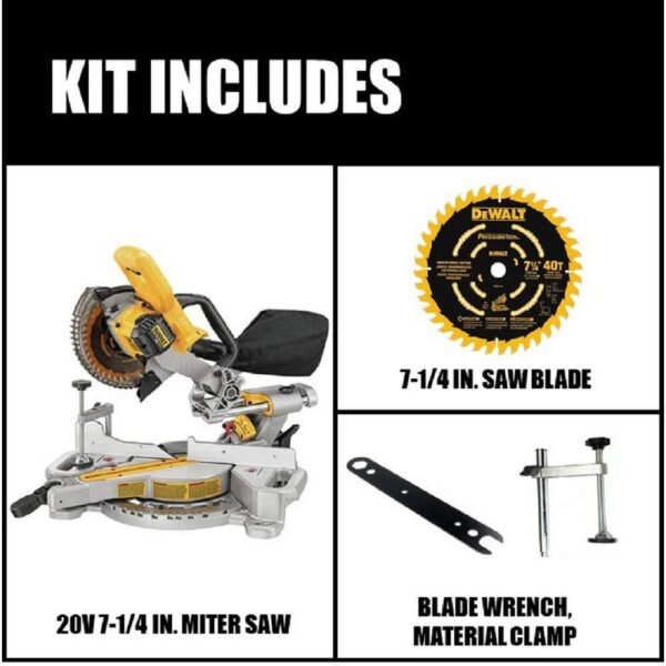 Miter Saw DCS361B 20-Volt MAX Cordless 7-1/4 in. Sliding (Tool-Only) - Image 2