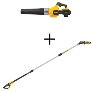 60V MAX 125 MPH 600 CFM Cordless Battery Powered Axial Leaf Blower Kit   20V MAX Cordless Pole Saw (Tool Only)