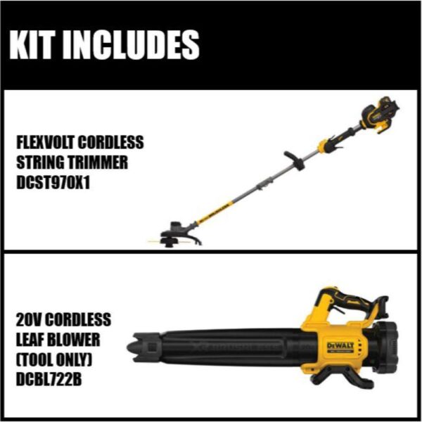 60V MAX Brushless Cordless Battery Powered String Trimmer Kit, (1) Battery   Charger, Cordless Leaf Blower (Tool Only) - Image 3