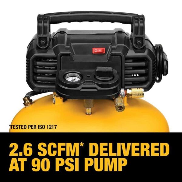 DWFP55126W23450 6 Gal. 165 PSI Electric Pancake Air Compressor with 18-Gauge Pneumatic 2 in. Brad Nailer   50 ft. x 1/4 in. Air Hose - Image 6