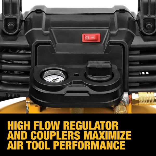 DWFP55126W23450 6 Gal. 165 PSI Electric Pancake Air Compressor with 18-Gauge Pneumatic 2 in. Brad Nailer   50 ft. x 1/4 in. Air Hose - Image 7
