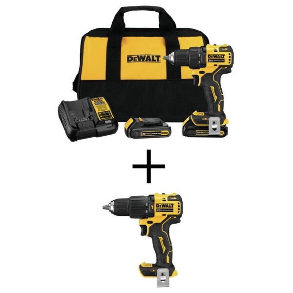 DCD708C2WCD709B ATOMIC 20V MAX Cordless Brushless Compact 1/2 in. Drill/Driver Kit and ATOMIC Brushless Compact 1/2 in. Hammer Drill