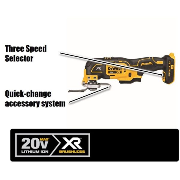 DCD791P1WDCS356 20V MAX XR Cordless Brushless 1/2 in. Drill/Driver Kit and 20V Cordless Brushless Oscillating Tool (Tools Only) - Image 11