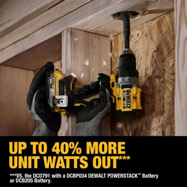 DCD800P1WDCS354 20V MAX XR Lithium-Ion Cordless Compact 1/2 in. Drill/Driver Kit with ATOMIC Cordless Brushless Oscillating Multi-Tool - Image 7