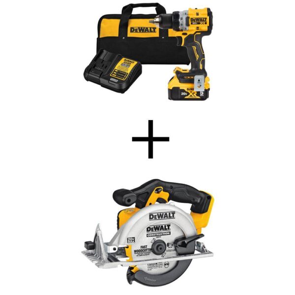 DCD800P1WDCS391 20V MAX XR Lithium-Ion Cordless Compact 1/2 in. Drill/Driver Kit with 20V MAX Cordless 6-1/2 in. Circular Saw