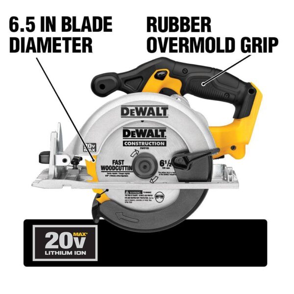 DCD800P1WDCS391 20V MAX XR Lithium-Ion Cordless Compact 1/2 in. Drill/Driver Kit with 20V MAX Cordless 6-1/2 in. Circular Saw - Image 4