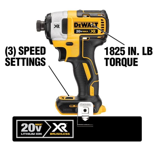 DCK2100D1T1 20V MAX Cordless Brushless Hammer Drill/Driver 2 Tool Combo Kit with VOLT ADVANTAGE - Image 3