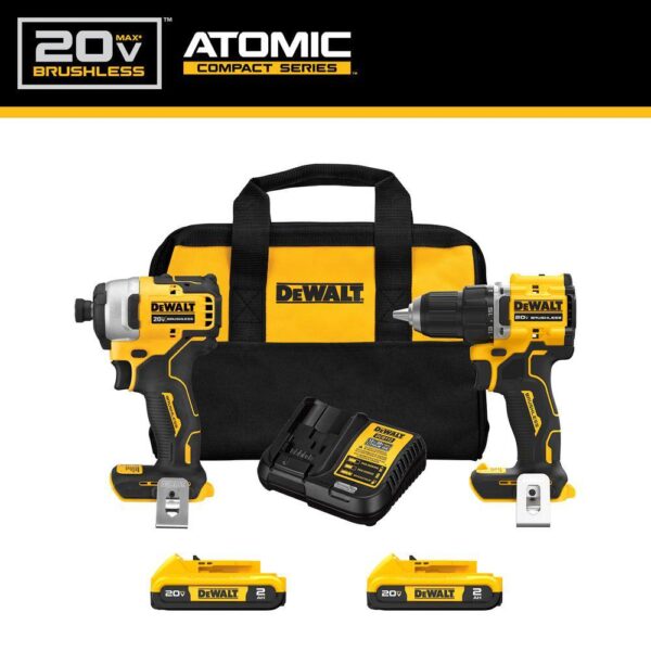 DCK225D2 ATOMIC 20-Volt MAX Lithium-Ion Cordless Combo Kit (2-Tool) with (2) 2.0Ah Batteries, Charger and Bag - Image 2