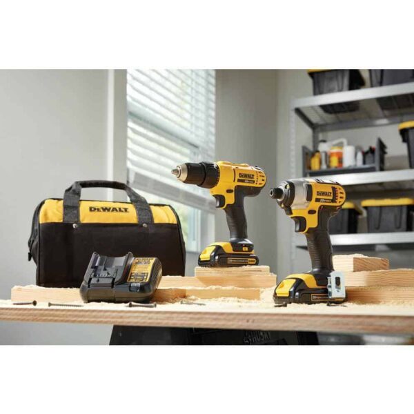 DCK240C2 20V MAX Cordless Drill/Impact 2 Tool Combo Kit with (2) 20V 1.3Ah Batteries, Charger, and Bag - Image 2