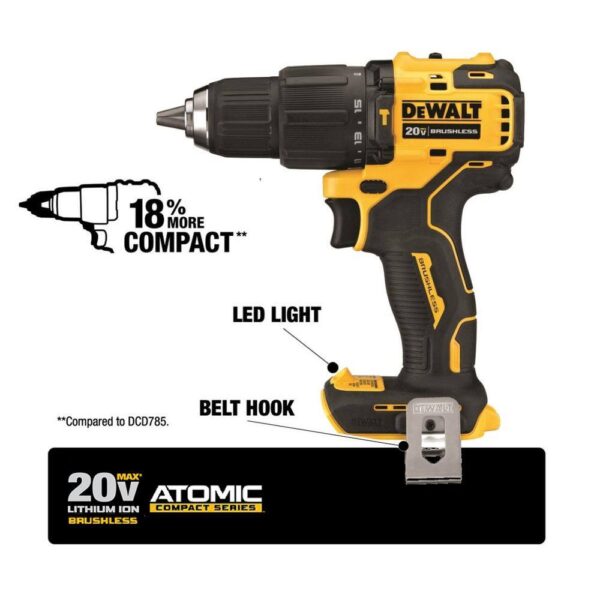 DCK254E2 20V MAX Lithium-Ion Brushless Cordless 2 Tool Combo Kit with (2) 1.7Ah Batteries, Charger, and Bag - Image 3