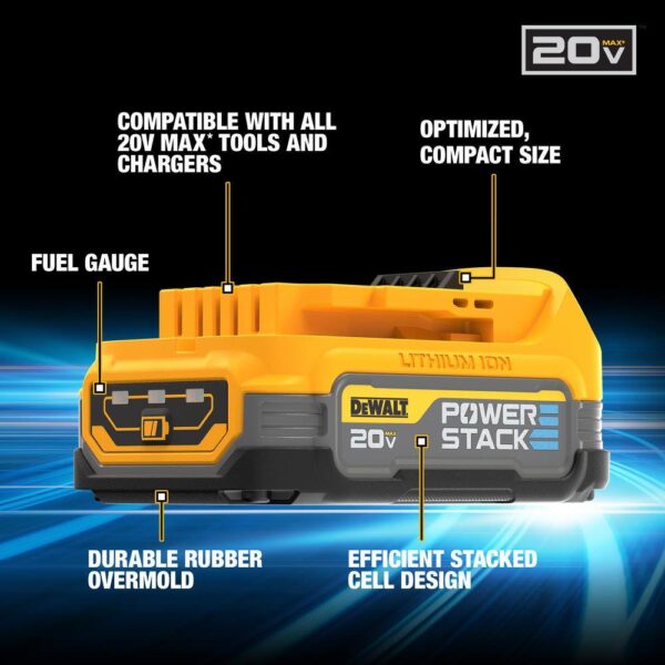 DCK254E2 20V MAX Lithium-Ion Brushless Cordless 2 Tool Combo Kit with (2) 1.7Ah Batteries, Charger, and Bag - Image 8