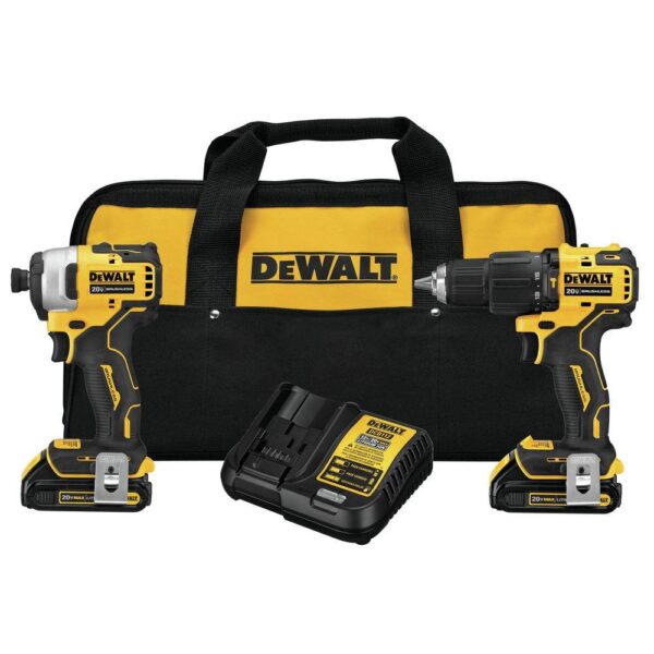 DCK279C2W412 ATOMIC 20V MAX Cordless Brushless Hammer Drill/Impact 2 Tool Combo Kit, 20V 4.5-5 in. Grinder, and (2) 1.3Ah Batteries - Image 2