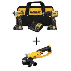 DCK279C2W412 ATOMIC 20V MAX Cordless Brushless Hammer Drill/Impact 2 Tool Combo Kit, 20V 4.5-5 in. Grinder, and (2) 1.3Ah Batteries
