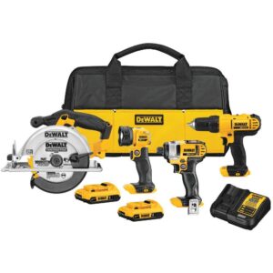 20V MAX Cordless 4 Tool Combo Kit with (2) 20V 2.0Ah Batteries and Charger
