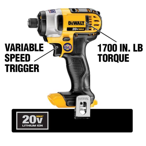 20V MAX Cordless 4 Tool Combo Kit with (2) 20V 2.0Ah Batteries and Charger - Image 4