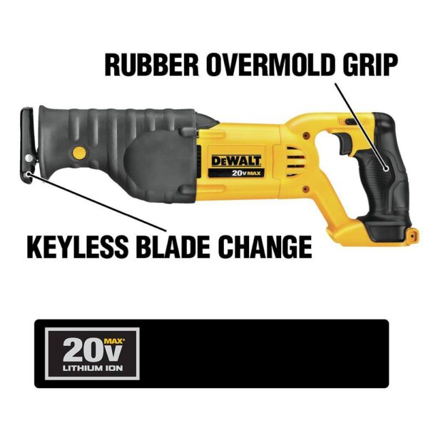 DCB230CwDCS380B 20V MAX Cordless Reciprocating Saw, (1) 20V MAX Compact Lithium-Ion 3.0Ah Battery, and 12V-20V MAX Charger - Image 3