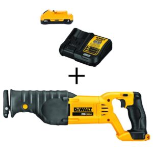 DCB230CwDCS380B 20V MAX Cordless Reciprocating Saw, (1) 20V MAX Compact Lithium-Ion 3.0Ah Battery, and 12V-20V MAX Charger