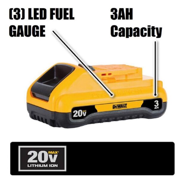 DCS380BW230 20V MAX Cordless Reciprocating Saw and (1) 20V MAX Compact Lithium-Ion 3.0Ah Battery - Image 9