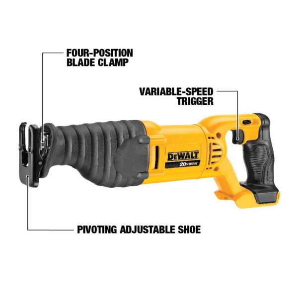 DCS380BW230 20V MAX Cordless Reciprocating Saw and (1) 20V MAX Compact Lithium-Ion 3.0Ah Battery - Image 2