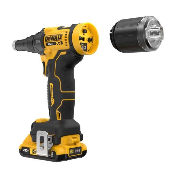 DCF403D1 20-Volt Maximum XR Lithium-Ion Brushless Cordless 3/16 in. Rivet Tool Kit with two 2.0Ah Batteries, Charger and Bag - Image 3