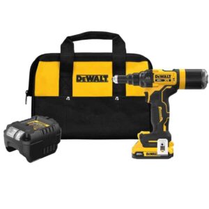 DCF403D1 20-Volt Maximum XR Lithium-Ion Brushless Cordless 3/16 in. Rivet Tool Kit with two 2.0Ah Batteries, Charger and Bag