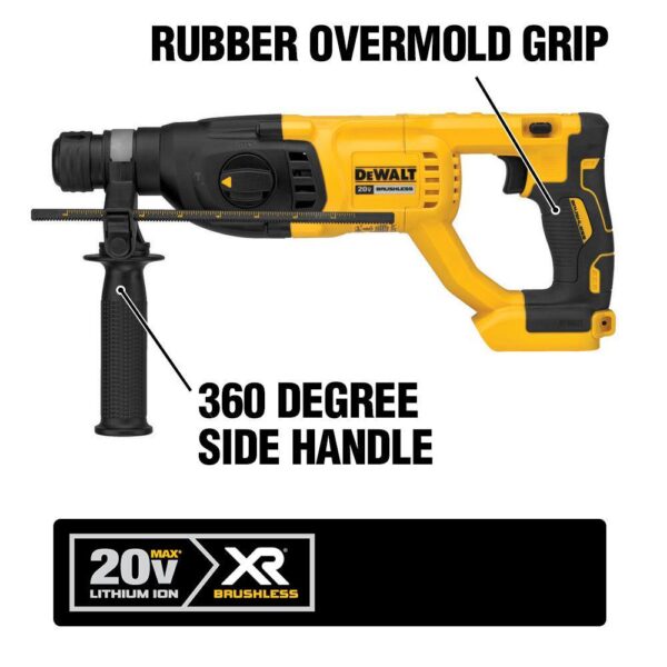 DCH133BWP034C 20V MAX Cordless Brushless 1 in. SDS Plus D-Handle Rotary Hammer and 20V POWERSTACK Battery Starter Kit - Image 3