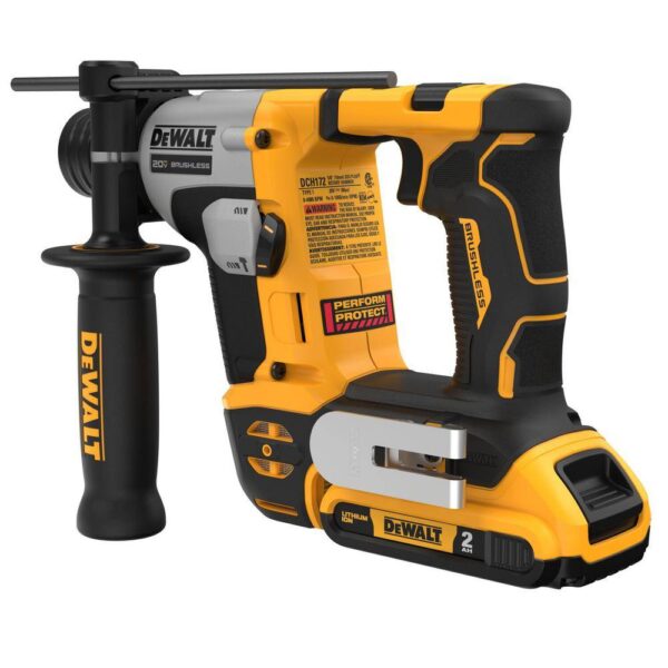 DCH172D2 20V Max Lithium-Ion Brushless Cordless 5/8 in. SDS PLUS Rotary Hammer Kit with Two 2.0Ah Batteries and Charger - Image 2