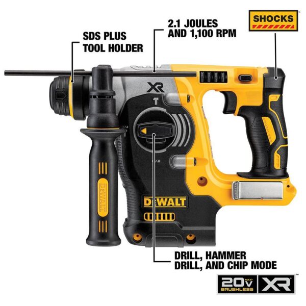 DCH273B 20V MAX XR Cordless Brushless 1 in. SDS Plus L-Shape Rotary Hammer (Tool Only) - Image 2
