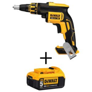DCF620BW205 20V MAX XR Cordless Brushless Drywall Screw Gun and (1) 20V MAX XR Premium Lithium-Ion 5.0Ah Battery