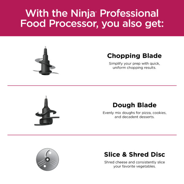 Professional Food Processor, 850 Watts, 9-Cup Capacity, Auto-iQ Preset Programs, BN600 - Image 6