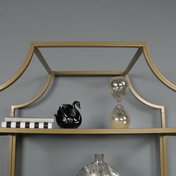 Better Homes   Gardens 71  Nola 5 Tier Etagere Bookcase, Gold Finish - Image 3