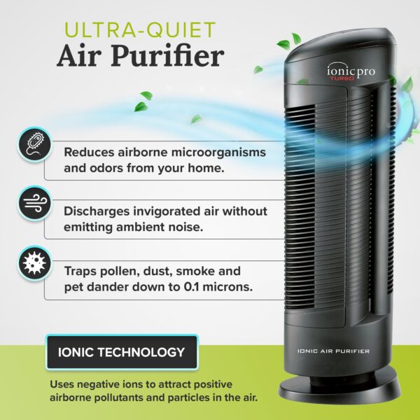 TA500 Ionic Pro Turbo  to Large Room Air Purifier Tower w/ 3 Speeds - Image 3